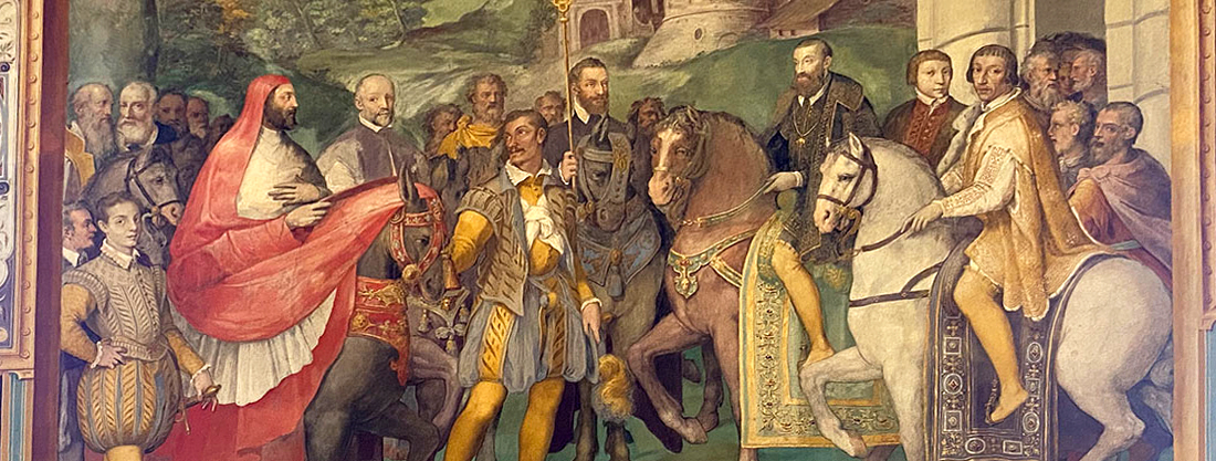 Palazzo Farnese di Caprarola. La Sala dei Fasti. L'incontro di Worms, l'evento storico svoltosi nel 1544.