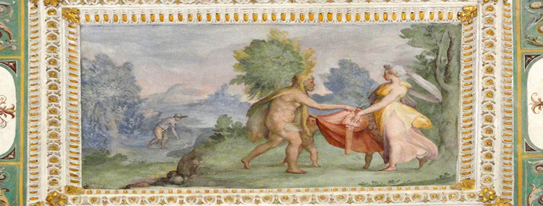 Palazzo Farnese di Caprarola. La sala dei lanifici. Ercole e Jole con il primo abito di porpora.