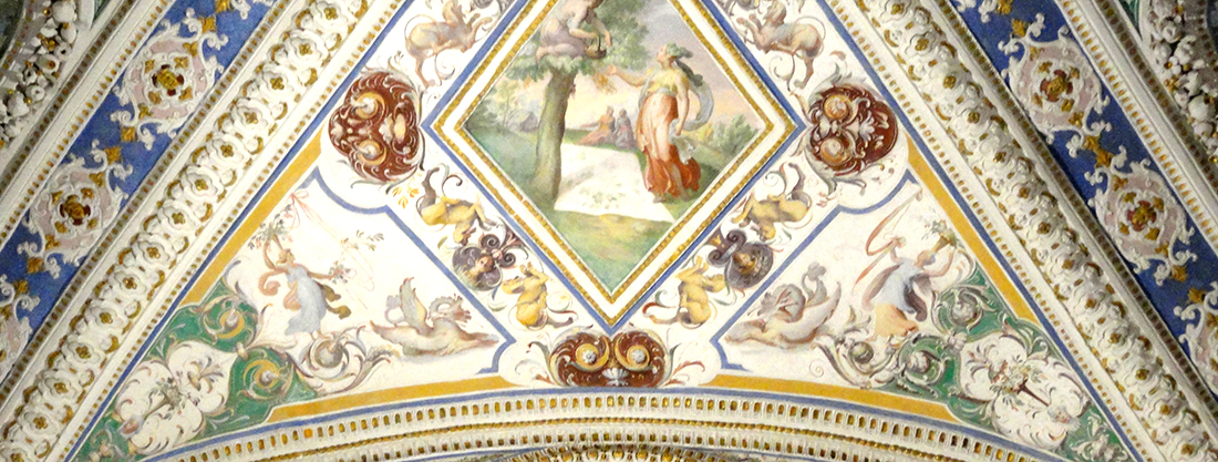 Palazzo Farnese di Caprarola. La Sala dei lanifici. I cinesi raccolgono le more di gelso per estrarre la seta.